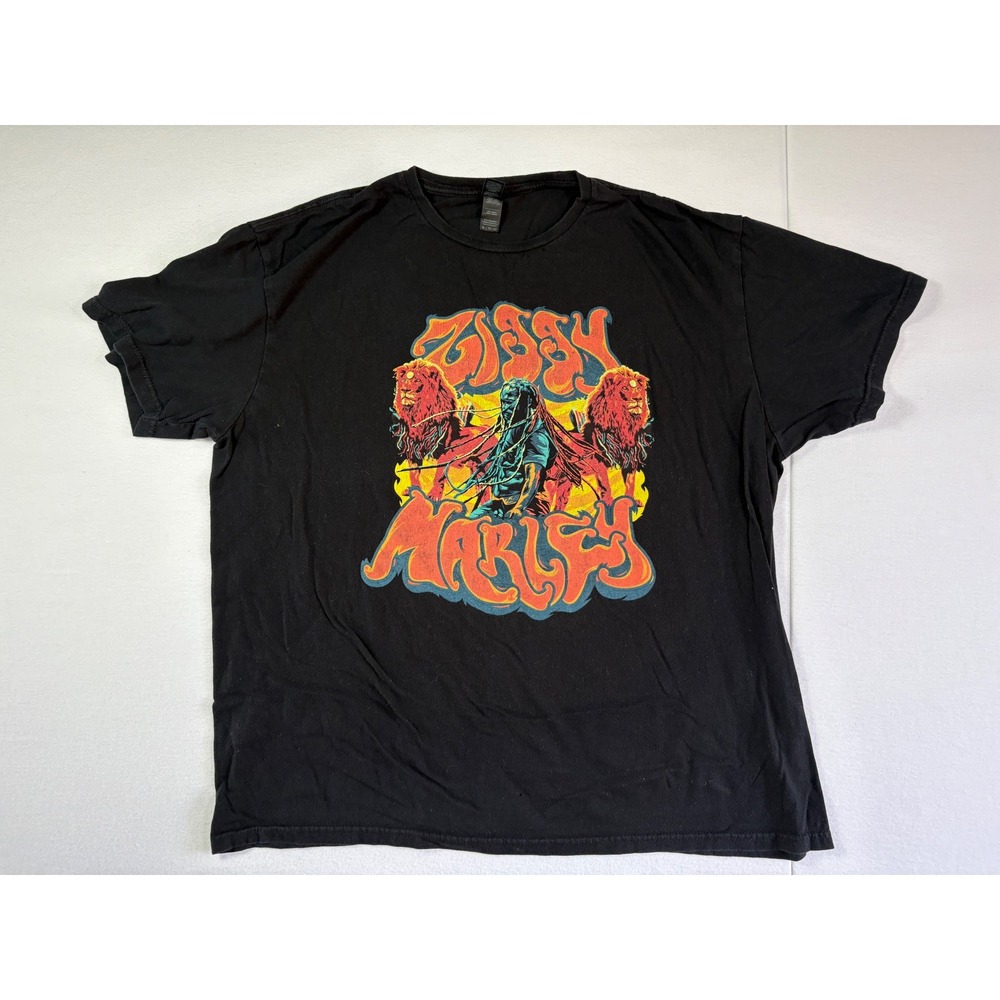 Ziggy Marley Graphic T-Shirt Mens XL Black Gildan‎ Softstyle Reggae Music Lion